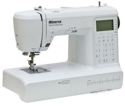 Швейна машина МINERVA DecorPROFESSIONAL , комп'ютерна, 70Вт, 400 шв.оп., петля автомат, білий