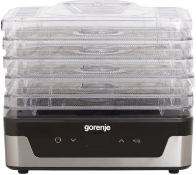 Сушарка для продуктів Gorenje 230Вт, піддонів - 5x2.8см, діаметр - 29см, макс - 75°С, електр.упр,біл