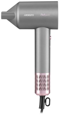 Фен ARDESTO Pink Touch, 1600Вт, 2 швидкості, 3темп.режими, іонізація, дифузор, магнітні насадки, сір