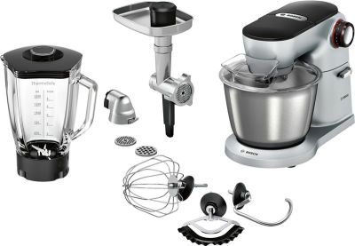 Кухонна машина Bosch 1400Вт, чаша-метал, корпус-метал/пластик, насадок-6, сірий