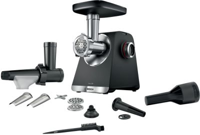 М'ясорубка Bosch, 2100Вт, 3.5кг/хв, 2 решітки, насадка для ковбас, кеббе, соковижималка, пластик, чо