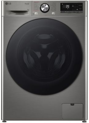 Пральна машина LG фронтальна, 9кг, 1200, A, 48см, дисплей, пара, інвертор, сріблястий