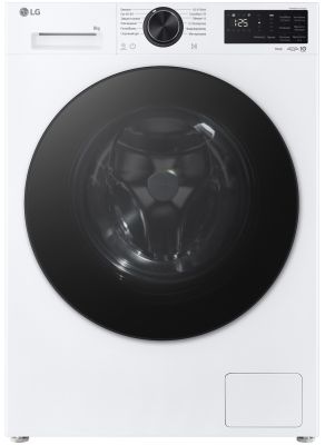 Пральна машина LG фронтальна, 8кг, 1200, A, 48см, дисплей, пара, інвертор, білий