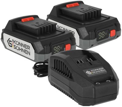Набір акумулятора та зарядного пристрою Konner&amp;Sohnen KS 20V2-1-DUAL 20В 2х2А·год