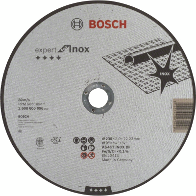 Диск відрізний Bosch Professional Expert для нержавіючої сталі, 230х22.23мм