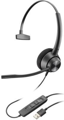 Гарнітура комп'ютерна моно On-ear Poly EncorePro 310, USB-A, всеспрямований, noise cancelling, чорни