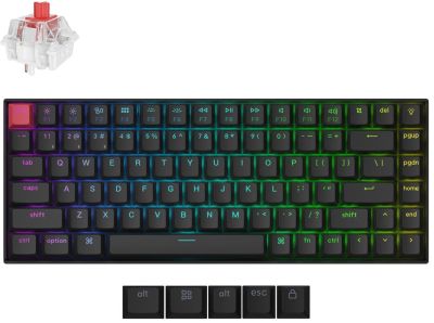Keychron Клавиатура механическая K2 V3 84Key, K pro Red, USB-A, QMK, Hot-swap, EN/RU, RGB, черный