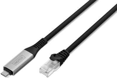 Кабель DIGITUS Ethernet USB-C - RJ45 CAT 6A S/FTP, 1 Gbit/s, 2m, LSZH