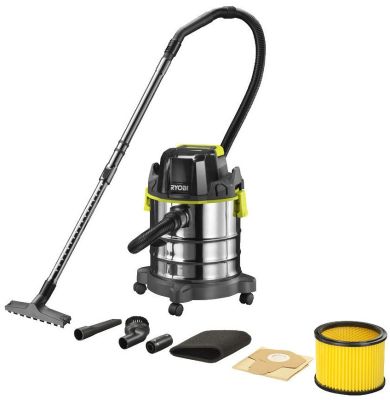 Пилосос акумуляторний професійний Ryobi ONE+ R18WDV-0 18В 82Вт 11.4кПа контейнер 18л 4.7кг без АКБ т
