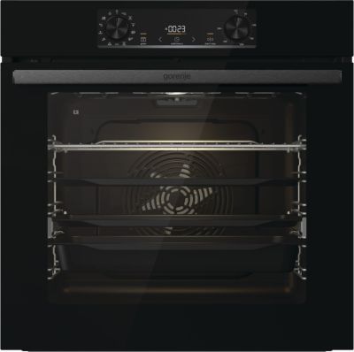 Духова шафа Gorenje електрична, 77л, A+, пара, дисплей, піроліз, чорний