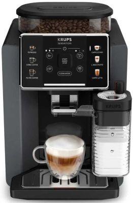 Кавомашина Krups Sensation Milk M90 1.7л, зерно, автомат.капучинатор, авторецептів - 6, чорний