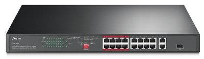 Комутатор TP-LINK TL-SL1218P 16xFE (16xPoE), 2xSFP, 150Вт, Некерований