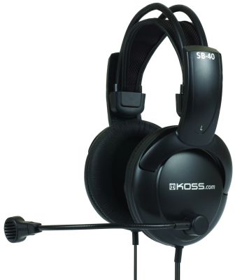 Гарнітура комп'ютерна стерео Over-ear Koss SB40 2x3.5мм, Uni Mic, 2.4м, Чорний
