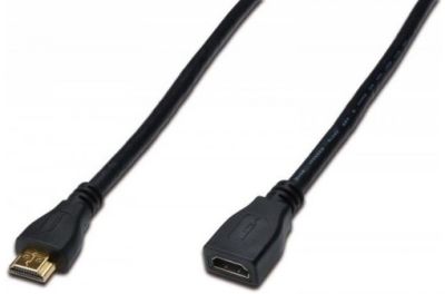 Кабель DIGITUS HDMI (M/F), High speed/Ethernet, 5м, чорний