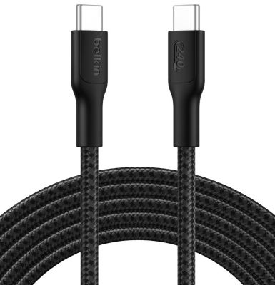 Кабель Belkin USB-C > USB-C заряджання/синхронізації 240Вт PD, 3м, плетений, чорний
