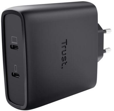 Зарядний пристрій мережевий Trust Maxo 100Вт, GaN, 2xUSB-C ,PD/PPS, чорний
