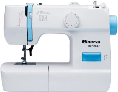 Швейна машина МINERVA Horizon R, електромех., 71 Вт, 13 швейних операцій, петля напівавтомат, білий