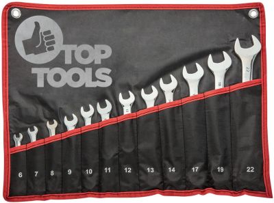Ключі гайкові Top Tools, комбіновані, 6-22мм, чохол-скручування, набір 12шт