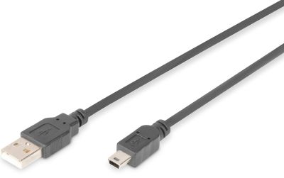Кабель DIGITUS USB 2.0 (AM/mini B 5pin) 1.0м, чорний