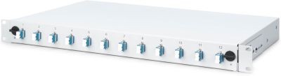 Оптична панель DIGITUS 19' 1U, 12xLC duplex, incl, Splice Cass, OS2 Color Pigtails, Adapter