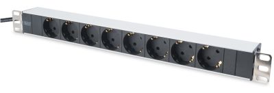 Пристрій розподілу електроживлення DIGITUS 1U, 8xSchuko, 16A, 250V, вилка Schuko