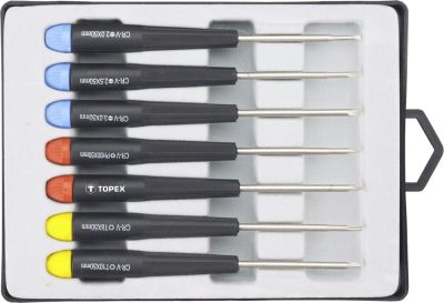 Викрутки TOPEX прецизійні, SL,PH,Torx, сталь CrV, набір 7шт