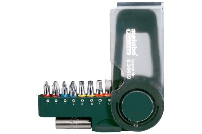 Біти Metabo Promotion, 1/4", магнітний бітотримач, SL,PH,PZ,H,T, 25мм, сталь S2, кейс, набір 9шт