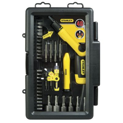 Викрутка Stanley Pistol Grip Ratchet 1/4" бітотримач реверсний, прецизійна викрутка, 38 біт, кейс, н