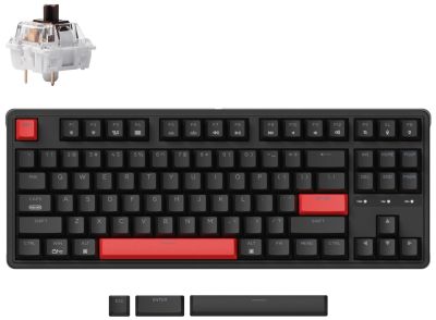 Клавіатура механічна Keychron C3 Pro 87Key, K pro Brown, USB-A, QMK, Hot-swap, EN/RU/UZ, Red Led, чо