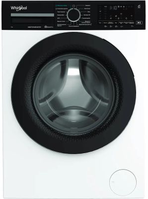 Пральна машина Whirlpool фронтальна, 7кг, 1400, A, 49.6см, дисплей, пара, інвертор, люк чорний, біли