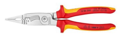 Кліщі багатофункціональні KNIPEX, діелектричні, для робіт під напругою 10000В, 200мм, 0.280кг