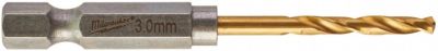 Свердло по металу Milwaukee RedHEX HSS-G TiN, 3х23х65мм, 2шт