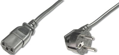 Кабель живлення DIGITUS Schuko 90 > C13, 1.8м, чорний