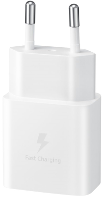 Зарядний пристрій мережевий Samsung 15Вт USB-С, кабель USB-C > USB-C, 1м, білий