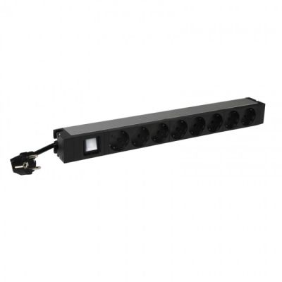 Пристрій розподілення електроживлення Legrand Rack PDU, 1U, 16A, (8) Schuko, 1 вимикач з індикацією,