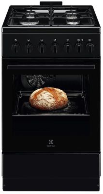 Плита Electrolux комбінована, 57л, 50x60см, конвекція, чорний