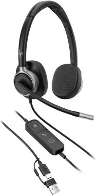 Гарнітура комп'ютерна стерео On-ear HP Poly Mission 625, USB-A, USB-C, 2 x Uni-mic, AI noise reducti