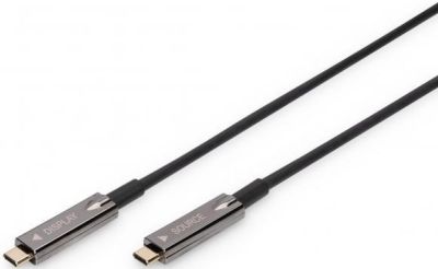 Кабель DIGITUS USB-C UHD 4K, AOC hybrid-fiber, type C M/M, 15м, чорний