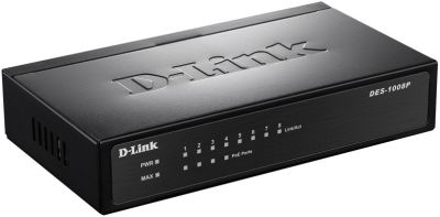 Комутатор D-Link DES-1008P 8xFE (4xFE PoE, 4xFE), 52W