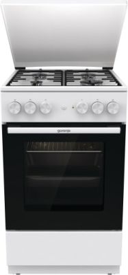 Плита Gorenje комбінована, 68л, 50x60см, емальовані реш, з кришкою, білий