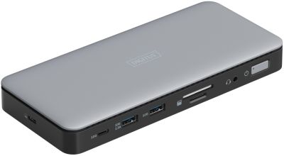 Док-станція DIGITUS USB-C > 2xHDMI/DP/2xUSB-A/USB-C/SD/MicroSD/RJ54/DC/Audio
