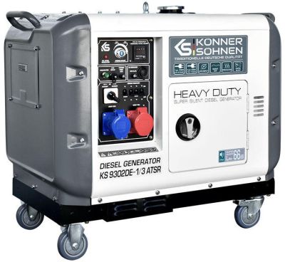Генератор дизельний Konner&amp;Sohnen KS 9302DE-1/3 ATSR 230/400В, 6.5/6.0кВт, 7.5/7.0кВт, 1/3Фази, АВР(