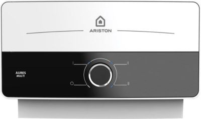 Водонагрівач електр. Ariston AURES M 7 EU проточний, 5л.хв, 7кВт, гор-ний монтаж, мех. кер-ння, A, б