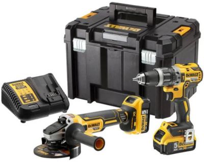 Набір із двох акумуляторних інструментів DeWALT 18В дриль-шурупокрут DCD796 шліфмашина кутова DCG405