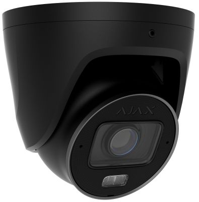 IP-камера дротова Ajax TurretCam HLVF 8 MP Black, 2.8–12 мм, PoE, True WDR, IP67, ІЧ 60 м, LED 40 м,