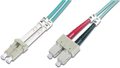 Патч-корд волоконно-оптичний DIGITUS LC/UPC-SC/UPC, 50/125, MM, OM3, duplex, 1м