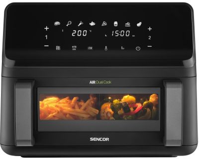 Мультипіч Sencor Dual Vita Fryer, 2700Вт, чаша-4.5+4.5л, сенсорне керув., 2 чаши, гриль, пластик, чо