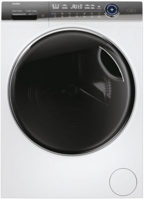 Пральна машина Haier фронтальна, 9кг, 1400, A, 52см, дисплей, пара, інвертор, люк чорний, прямий при