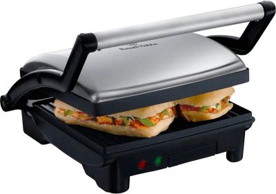 Гриль Russell Hobbs притискний Cook at Home 1800Вт, темп. режимів-1, розкриття на 180°, метал, чорни