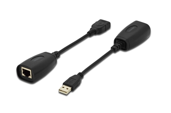 Подовжувач DIGITUS USB, USB1.1, для використання з кабелем Cat5/5e/6 UTP, STP або SFT, до 45 м, чорн